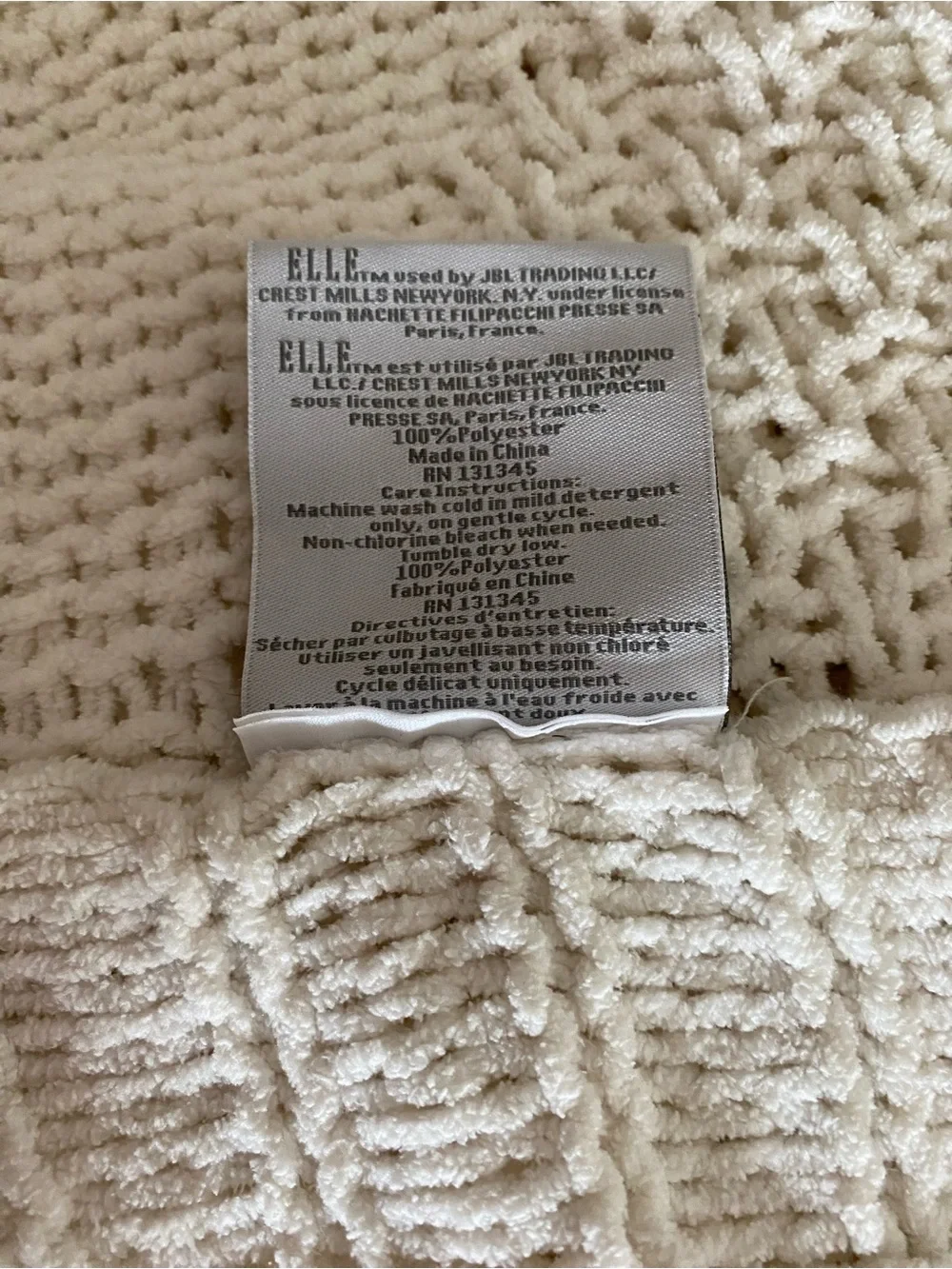Elle lighter weight Knit Cream Throw Blanket